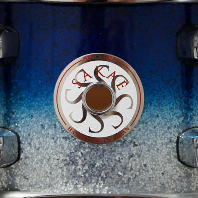 Sakae 5.5x14" Beech Snare Drum - Blue Sparkle Fade image 2