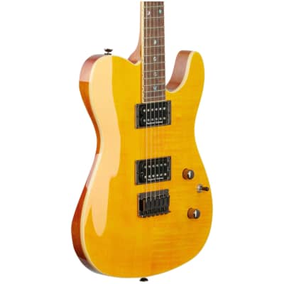 Fender Custom Telecaster FMT HH Electric Guitar, with Laurel Fingerboard, Amber image 3