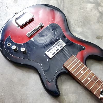 Crestline / Teisco / Matsumoku MIJ Blackfoil Electric Guitar (1960s, Redburst) image 23