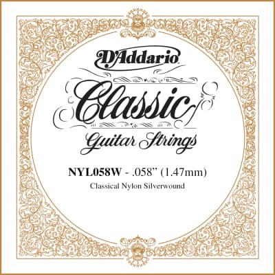D'Addario NYL058W Silver-plated Copper Classical Single String .058 image 2
