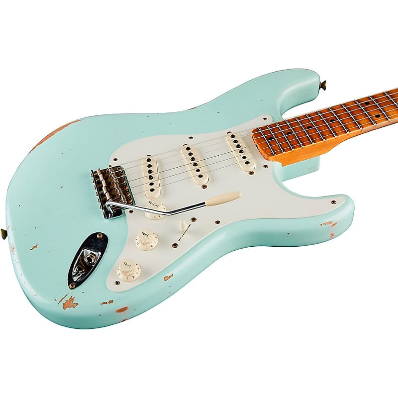 Fender Custom Shop '58 Stratocaster Relic Electric Guitar Super Faded Aged Surf  Green | Reverb