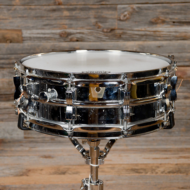 Ludwig No. 400 Supraphonic 5x14" Aluminum Snare Drum with Large Chicago Keystone Badge 1984 image 1