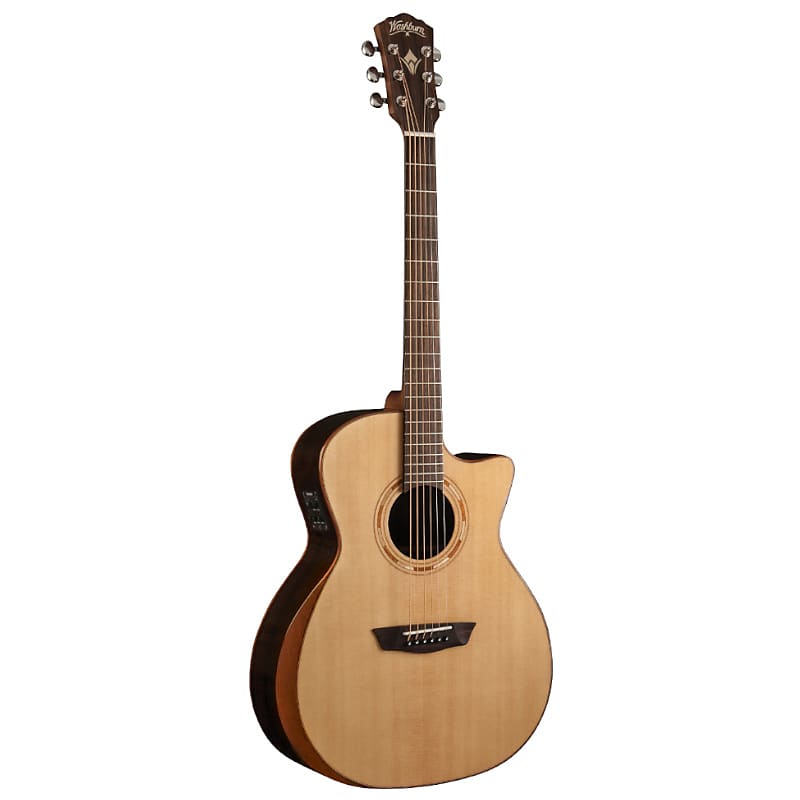 Washburn WCG20SCE-O-U Comfort Series with Arm Rest Solid Spruce Top Acoustic-Electric Guitar - Natur image 1