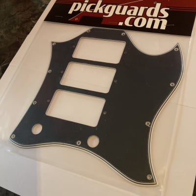 5 ply Wide Bevel Black/White Pickguard for Gibson SG Custom 3 Pickup Made In USA by WD image 2