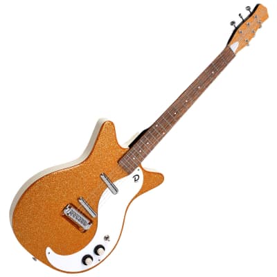 Danelectro '59M NOS Electric Guitar ~ Orange Metal Flake image 3