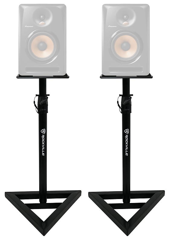 2 Rockville Adjustable Studio Monitor Speaker Stands For KRK ROKIT 5 G3  Monitors