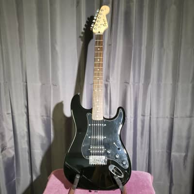 2008 Squire SSH Stratocaster, Black Fat Strat, Restored and Upgraded with Hardshell Case image 2