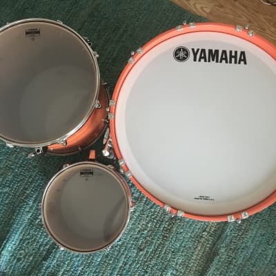 Yamaha Drums Japan Club Custom Drum Set Steve Jordan Swirl Orange Lacquer - 12 Tom 16 Floor 22 Bass image 9