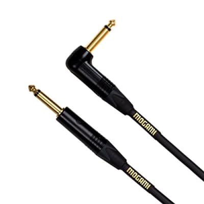 Mogami Gold Instrument Straight 1/4" Male to Right-Angle 1/4" Male Instrument Cable (10') image 1