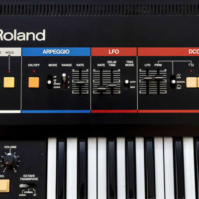 1980s Roland Juno-60 Vintage Analog Synthesizer Keyboard w/ MD-8 MIDI Interface, Juno-66 Upgrade Kit image 4