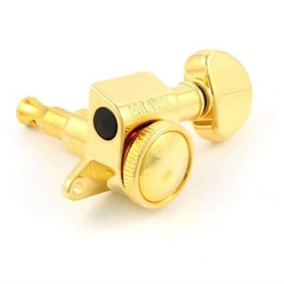 Grover 505G6 Mini Roto-Grip Locking Rotomatic Tuners 6 In-Line Gold Finish image 5