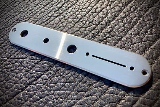 Van Dyke-Harms Telecaster Control Plate, Straight Switch w/Toggle, Stainless Steel 2023 - Stainless Steel image 1