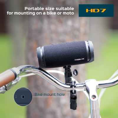 TREBLAB HD7 - Mini Portable Bluetooth Speaker Wireless - TWS Dual Pairing, w/Mic w/Bike Mount Hole image 3