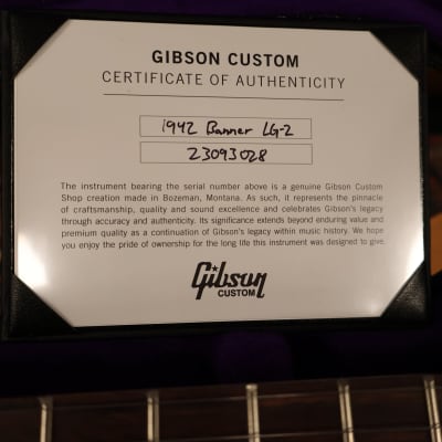 Gibson Custom 1942 Banner LG-2 Vintage Sunburst image 9
