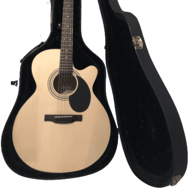 Jasmine S34C Orchestra & Auditorium Venetian Cutaway Spruce Top 6-String Acoustic Guitar w/Hard Case image 12