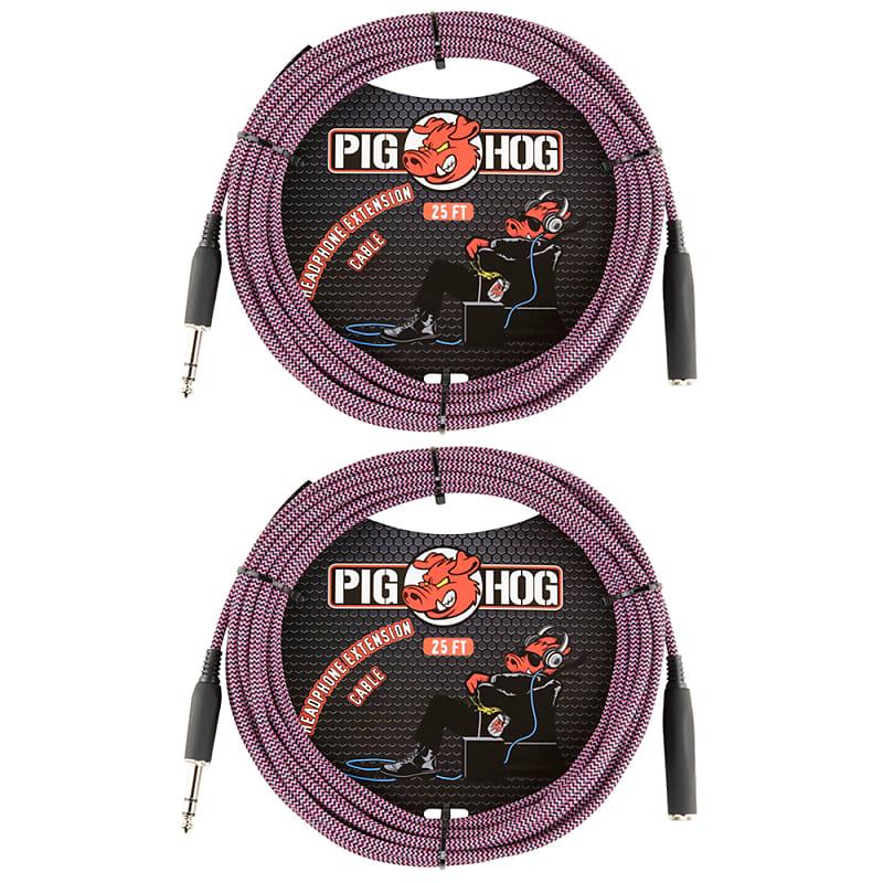 Pig Hog Solutions 25ft Headphone Extension Cable, 1/4", Reverb