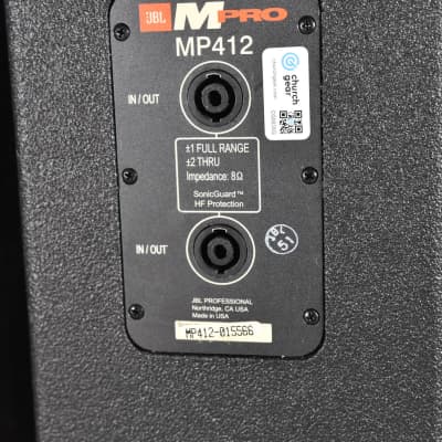 JBL MP412 12" Two-Way Passive Speaker (PAIR) CG003XQ image 8
