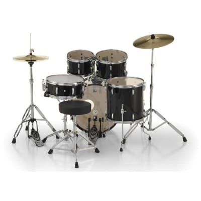 Pearl Roadshow 5pc Drum Set w/Hardware & Cymbals Jet Black image 7