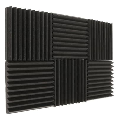 Arrowzoom New 12 pcs Black 19.6 x 19.6 x 1.9 in Wedge Tile Acoustic Studio Foam Sound Absorbing Panel KK1134 image 8