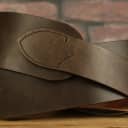 Right On! Straps Wild Collection Pure Brown Handmade Leather Guitar Strap w/ FREE SAME DAY SHIPPING