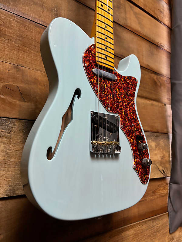 Fender American Pro II Thinline Telecaster - Daphne Blue w/ Hard Case image 1
