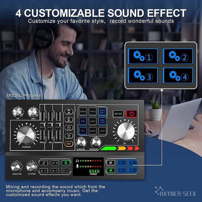  Podcast Equipment Bundle,Audio Interface with All-In-One DJ  Mixer and Studio Broadcast Microphone, Perfect for Recording,Live  Streaming,Gaming,Compatible with PC,Smartphone,Play Station : Musical  Instruments