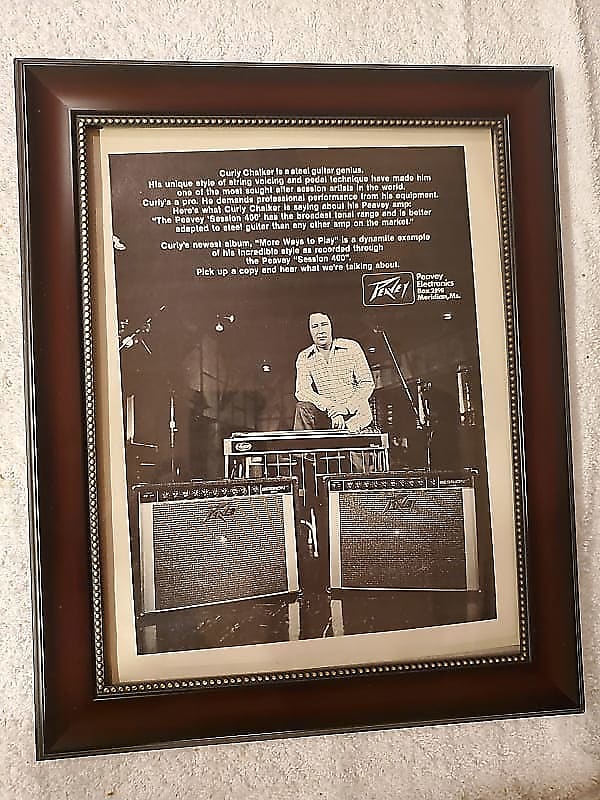 1974 Peavey Amps Promotional Ad Framed Curly Chalker Original | Reverb