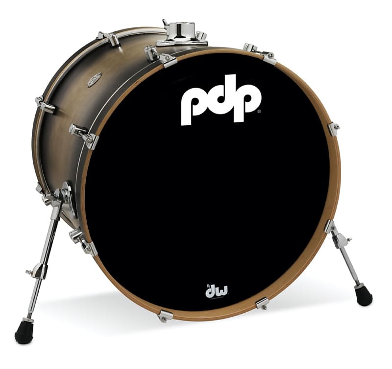 PDP Concept Series Maple Bass Drum 22x18 Satin Charcoal Burst Reverb
