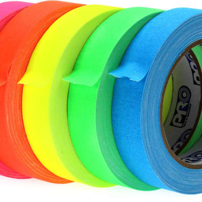 Pro Tapes Pro Spike Stack 1/2-inch and 1-inch Gaffers Tape Bundle -  Fluorescent Assortment