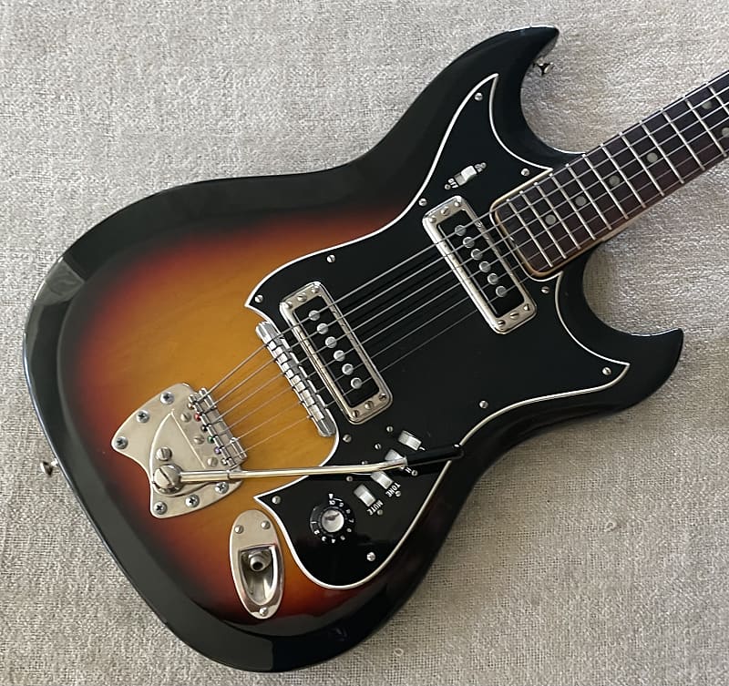 1967 Hagstrom II F-200 Electric Guitar Sunburst + Original Case + Adjustment Tools Made in Sweden Collector Condition image 1