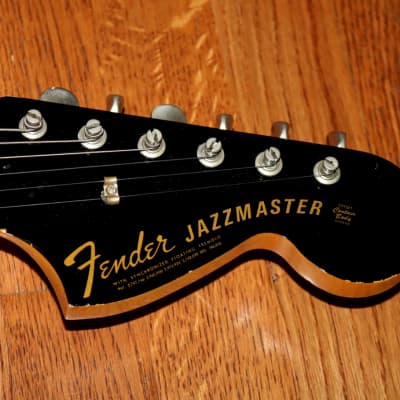 1966 Fender  Jazzmaster  Rare  Black finish with Matching Headstock image 5