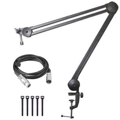  FIFINE Microphone Boom Arm, Low Profile Adjustable Stick  Microphone Arm Stand with Desk Mount Clamp, Screw Adapter, Cable  Management, for Podcast Streaming Gaming Studio-BM88 : Everything Else