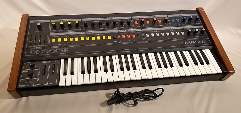 Crumar Composer Analog Paraphonic Synthesizer 1980's Black / Multi image 1