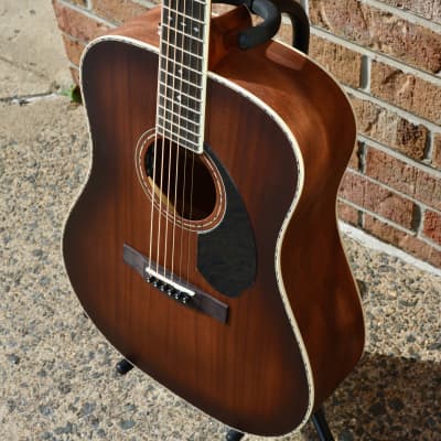 Fender PD-220E Dreadnought, All Mahogany, Ovangkol Fingerboard, Aged Cognac Burst image 5
