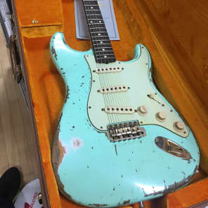 Fender Custom Shop Relic 1960 Stratocaster ex John Squire The Stone Roses 2000s Aged Surf Green imagen 1