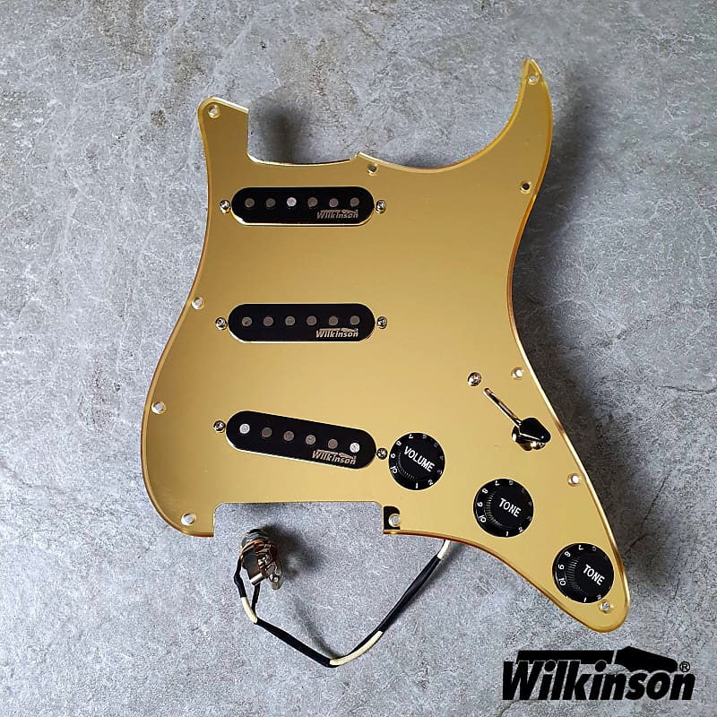 Wilkinson Prewired Strat Loaded Pickguard Gold Mirror Reverb 2117