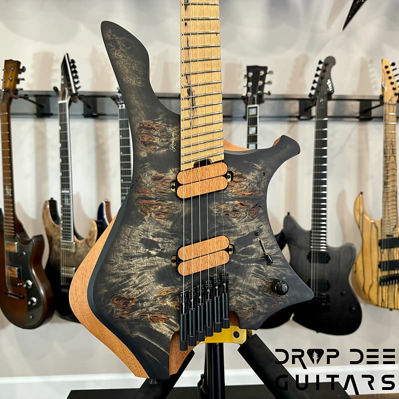 Ronciswall Vapor 6 Multiscale Headless Electric Guitar w/ Bag-Charcoal Black image 1