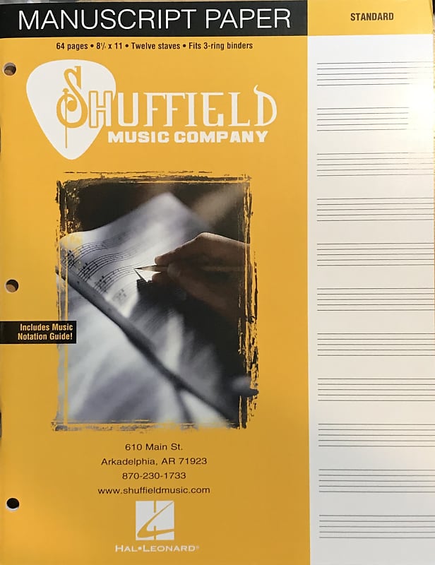 Hal Leonard Shuffield Music Manuscript Paper - 64 pages - 12 staves image 1