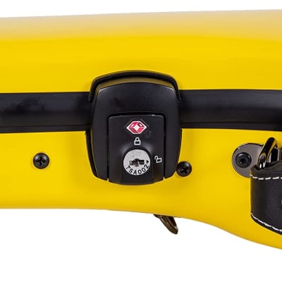 Crossrock Deluxe Fiberglass Tenor Ukulele Case with TSA Lock, Yellow image 5