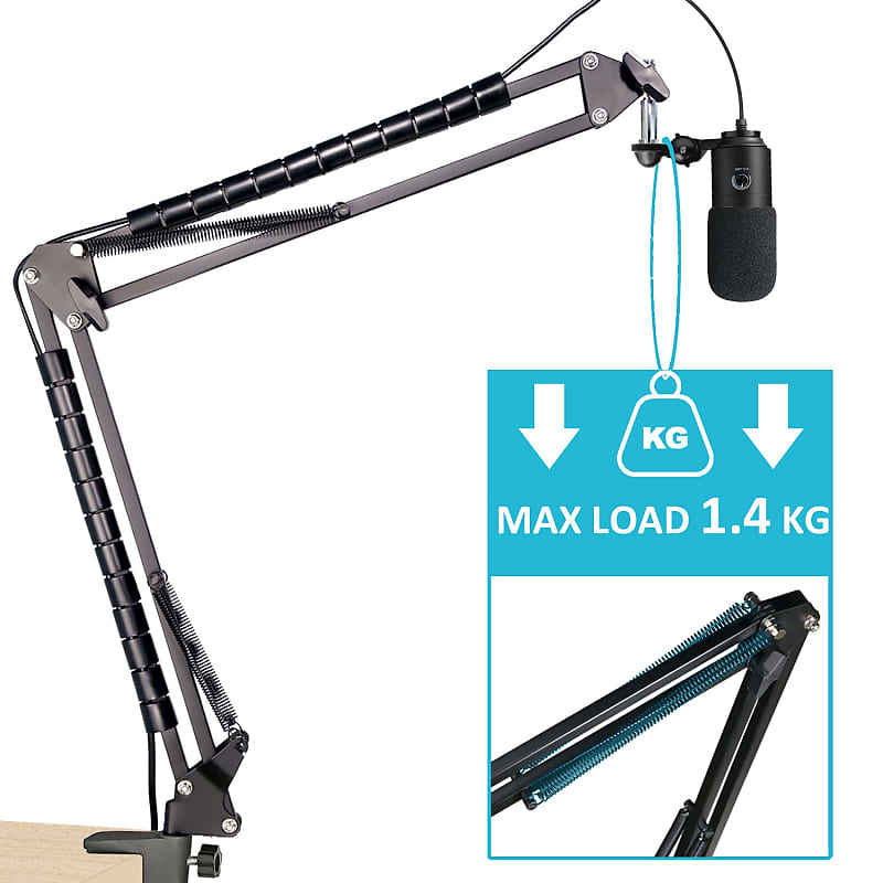 FIFINE Adjustable Low-profile Arm Microphone Stand with Cable  Managment/Desk Mount, Suspension Boom for K688