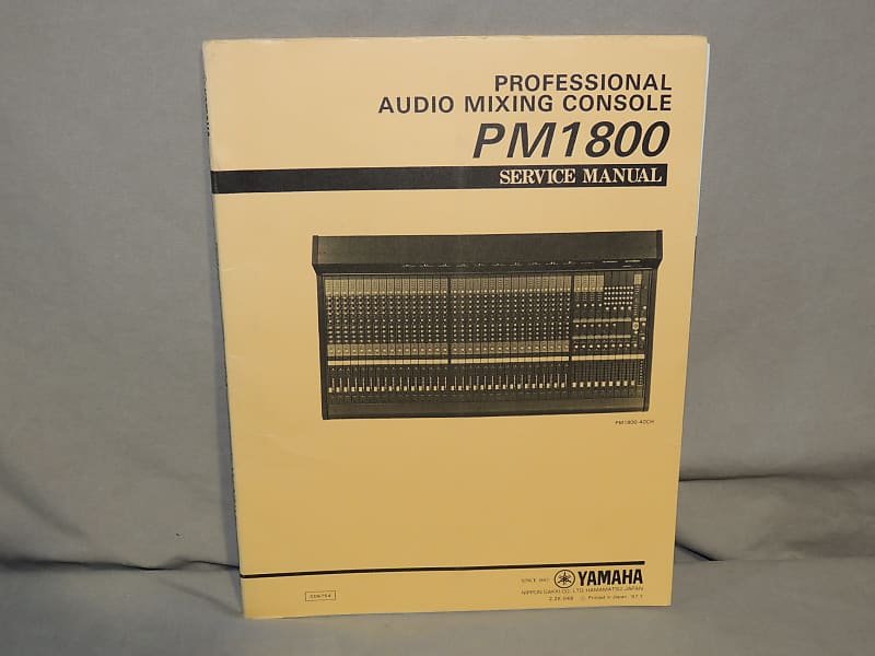 Yamaha Service Manual for PM1800 Professional Audio Mixing Console [Three Wave Music] image 1
