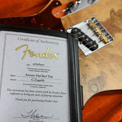 Fender Custom Shop 2020 Artisan Maple Burl Telecaster - Antique Natural image 8