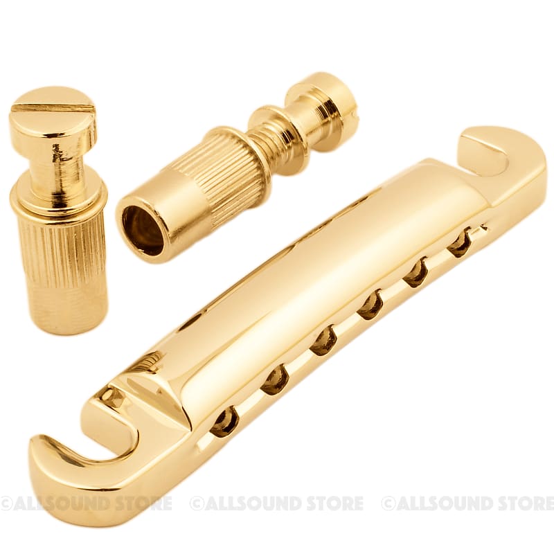 Gold - ALUMINUM Stop Bar Tailpiece for Epiphone Gibson Les Paul SG Guitar,  Metric Studs