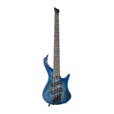 Ibanez EHB Ergonomic Headless Bass 5-String 24 Frets Electric Guitar (Right-Hand, Pacific Blue Burst Flat) image 1