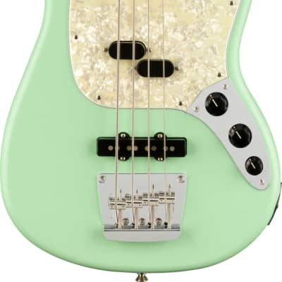 Fender American Performer Mustang Bass, Rosewood FB, Satin Surf Green Bundle image 3