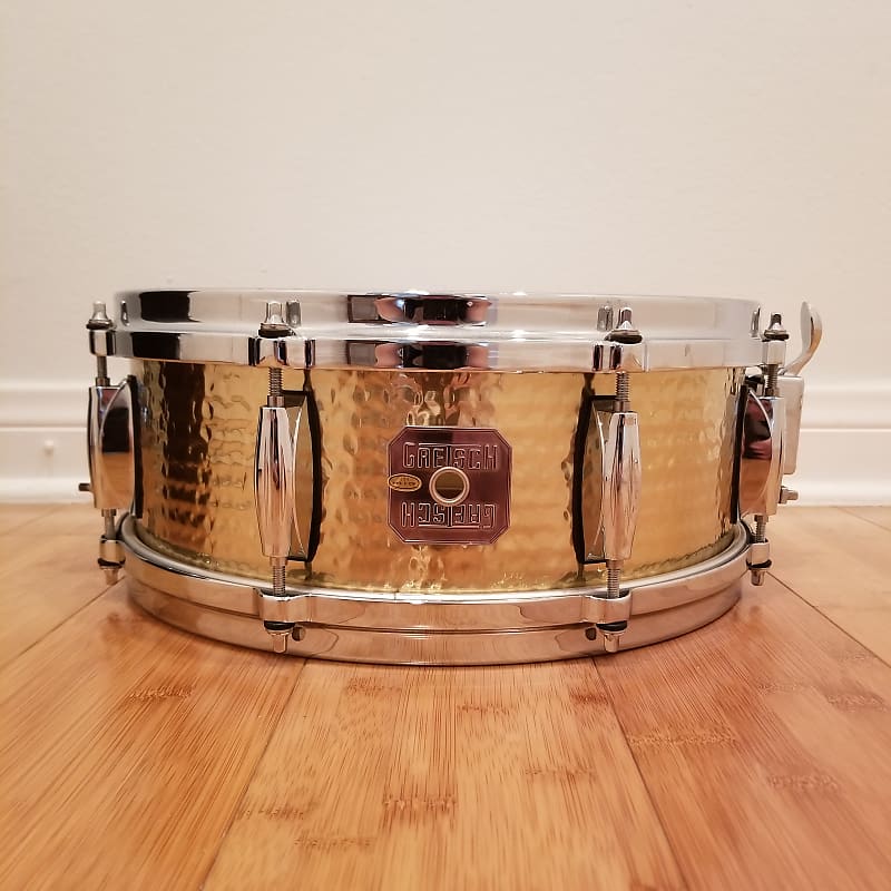 Gretsch 5x13 Hammered Brass Snare Drum with SKB Case