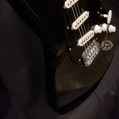 Custom Fender Squier Stratocaster Gilmour Black Strat Inspired with Nitro Neck USA Pickups image 3
