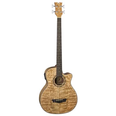 Dean Exotica Quilt Ash Acoustic/Electric Bass, DMT Preamp, Natural, EQABA GN image 7