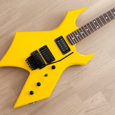 1980s BC Rich Warlock Vintage Electric Guitar Yellow, USA-Made w