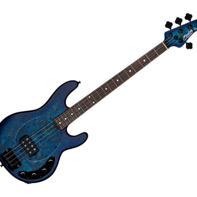 Sterling by Music Man StingRay Bass w/Poplar Burl Top Neptune Blue Satin B-Stock for sale